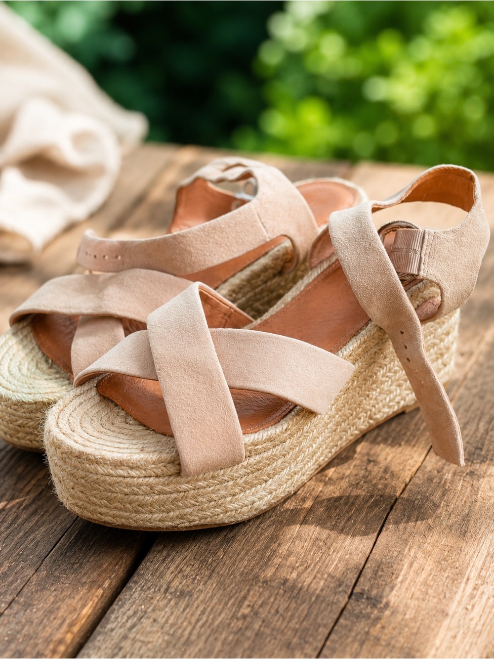 Halogen Taupe Suede Espadrille Platform Sandals